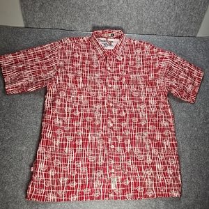 Ecko Unitd. Complex Shirt Mens XL Red Abstract Face Print